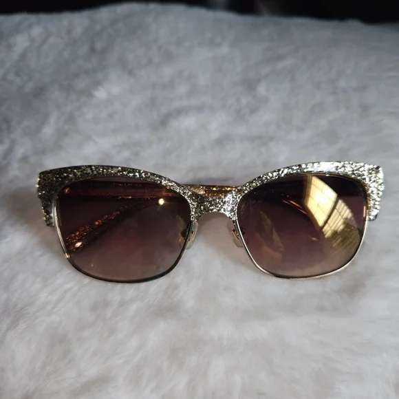 KATE SPADE GOLD GLITTER CAT EYE SHIRA / S SUNGLASSES OW51. Kate Spade Women main image 4